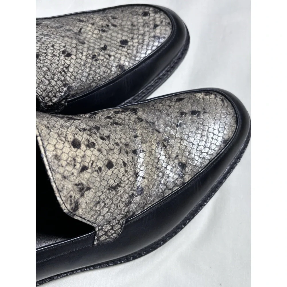$598 John‎ Varvatos Collection Made in Italy Snakeskin Leather Loafers 9.5